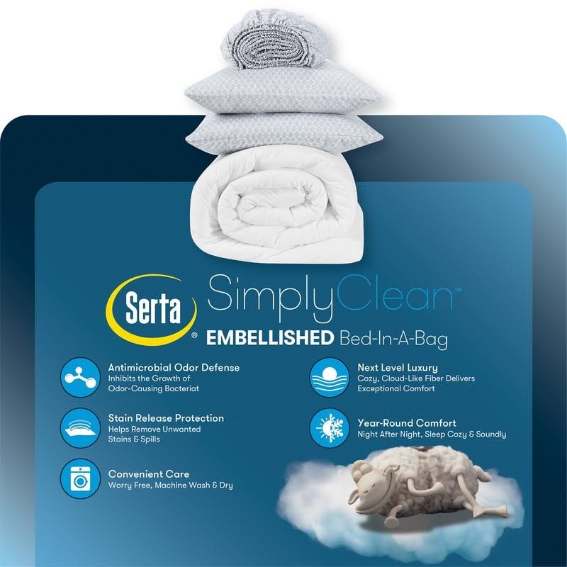 King White Pleated Bed in A Bag V29344