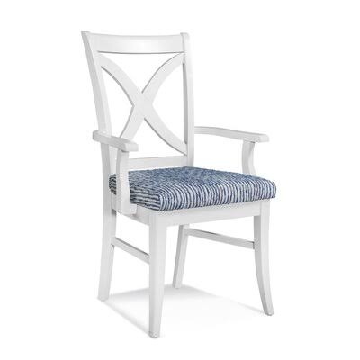 Beige Solid Cross Back Arm Chair L569