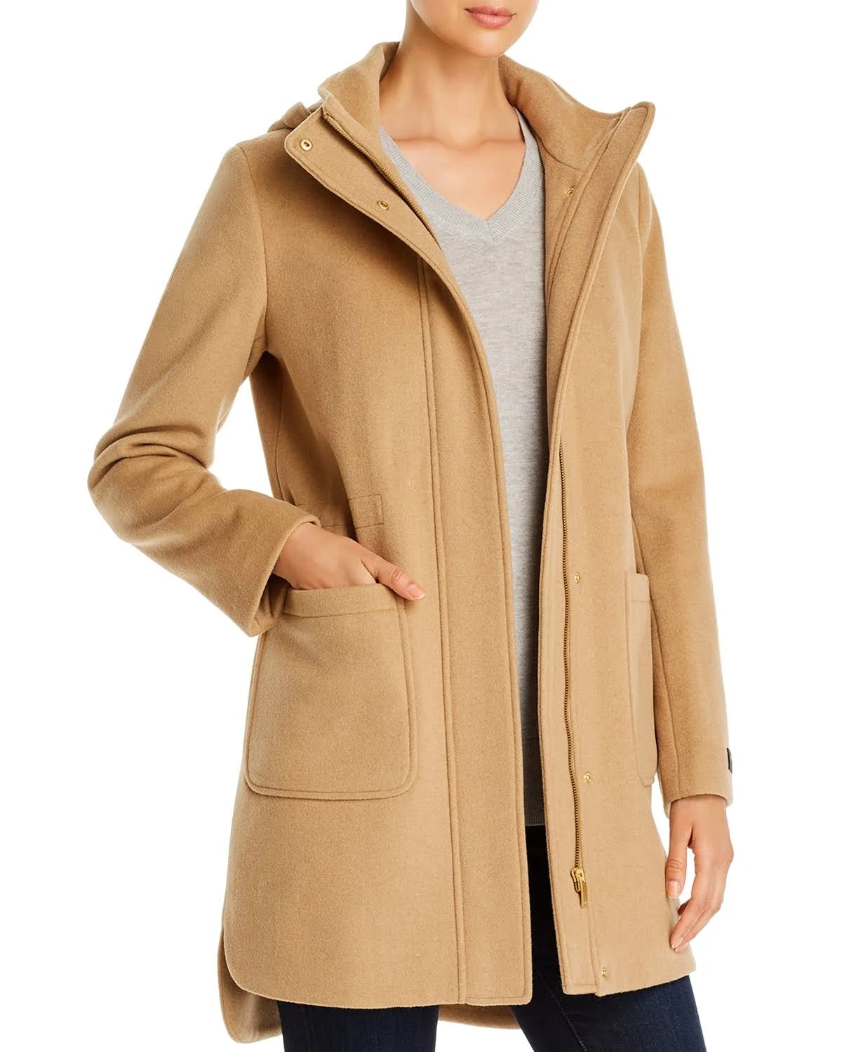 Hooded Wool Blend Coat G90402