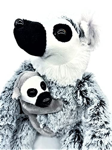 Ring-Tailed Lemur Stuffed Animal with Baby Lemur Plush Toy, 18in R60552