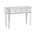 2-Drawer Console Table with Mirrored Surfaces and Silver Wood K738