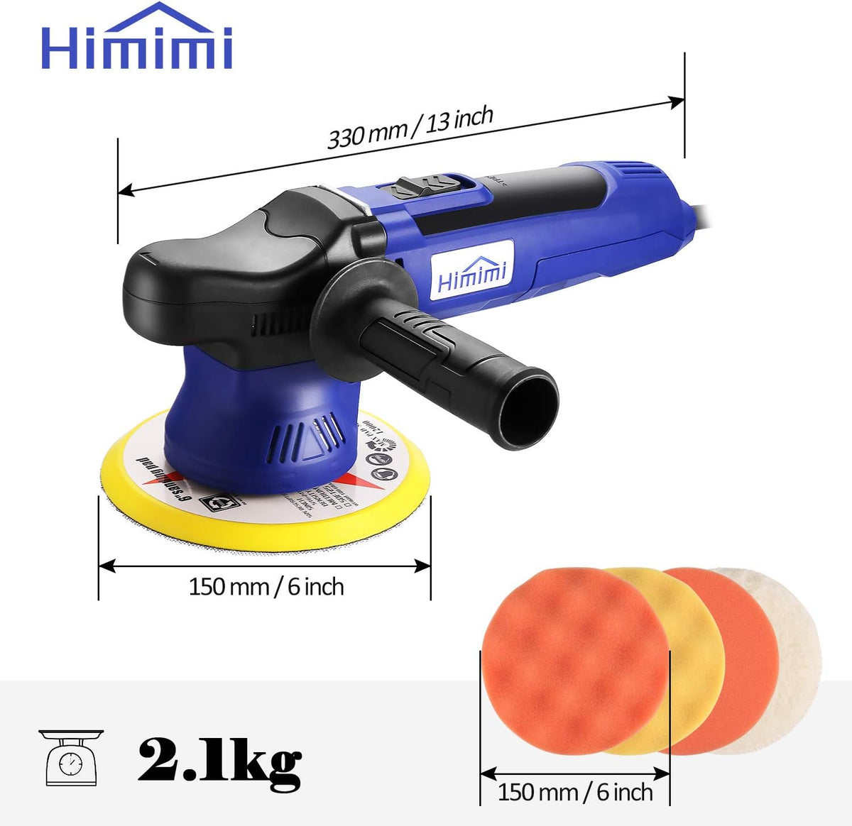 6 Inch Dual Action Car Buffer Polisher with Pads U41095