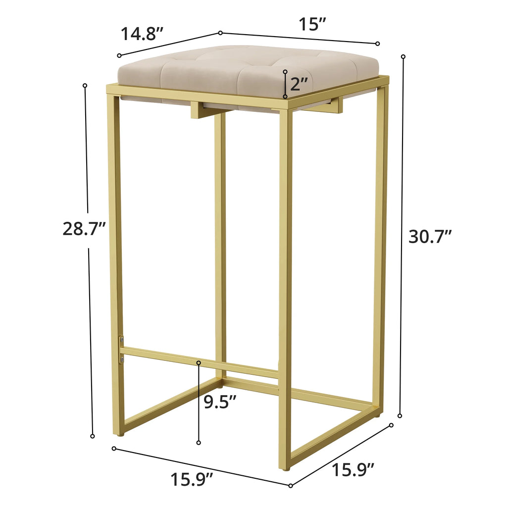Velvet Tufted Bar Stool Set of 2 J722795