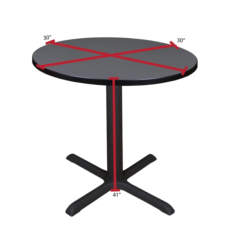 30 inch Round Breakroom Table in Grey/Black U8458
