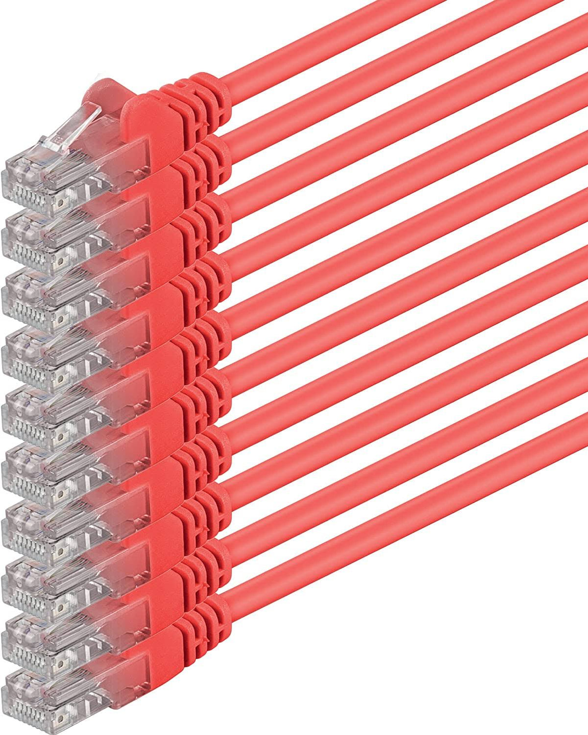 2m Red 10 Pieces Ethernet Gigabit LAN Network Cable RJ45 UTP Cat.5 N5092