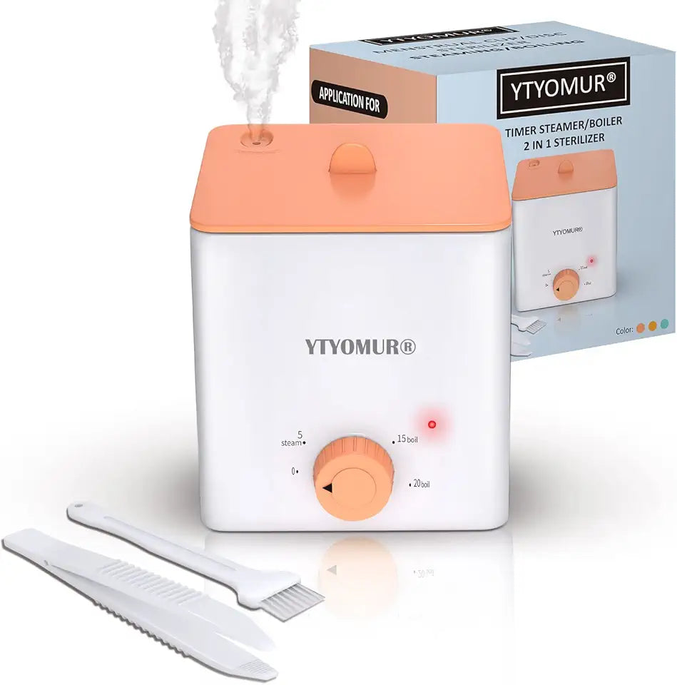 Menstrual Cup Sterilizer, 2 in 1 Boiling and Steaming Modes with Cleaning Brush O9042