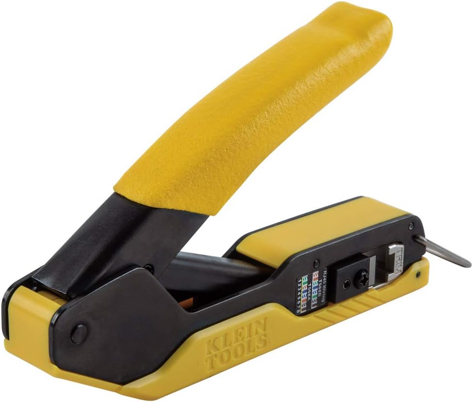 Compact Modular Data Cable Crimping Tool for Pass-Thru RJ45 Connectors J59639