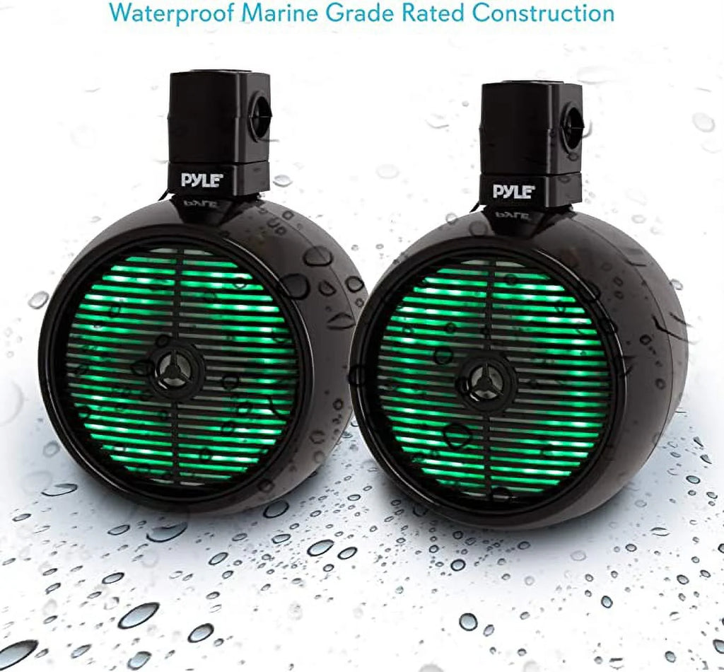 8 Inch Waterproof Marine Speakers with LED Lights A277
