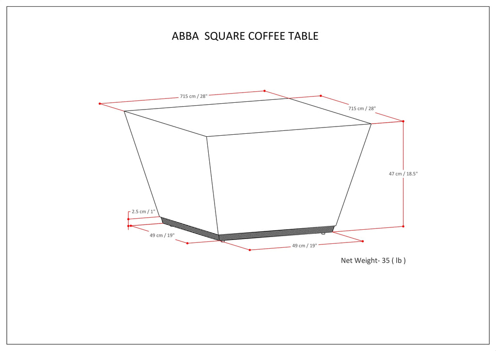 Solid Mango Wood 28" Square Coffee Table V8495