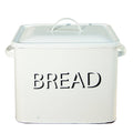 Metal Enamelware Bread Box White & Black W931