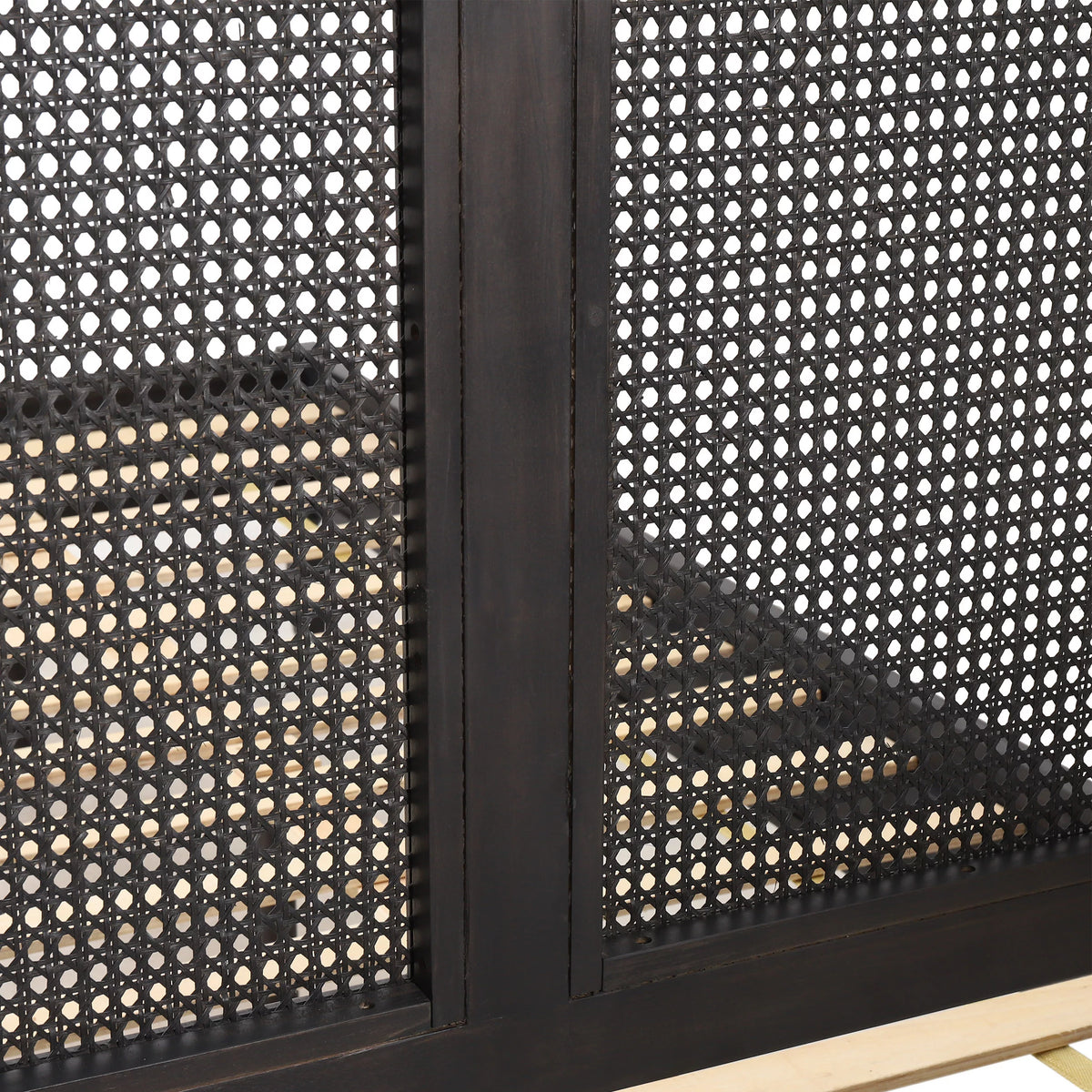 Acacia Wood and Rattan Queen Bed J194762