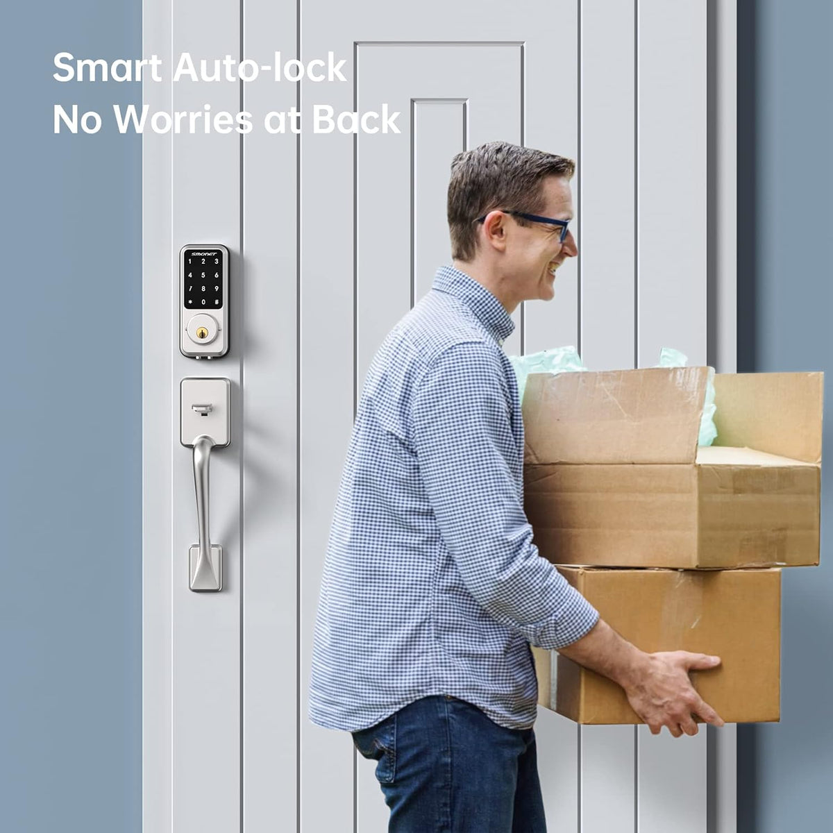 Smart Door Lock with Gateway Bluetooth WiFi Touchscreen Deadbolt B71814