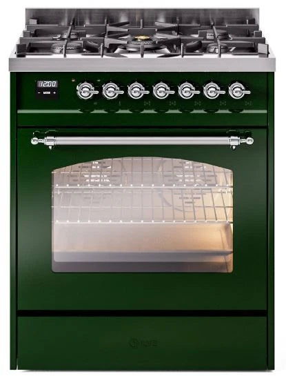 30 Dual Fuel Propane Gas Range Emerald Green Chrome Trim Q341880