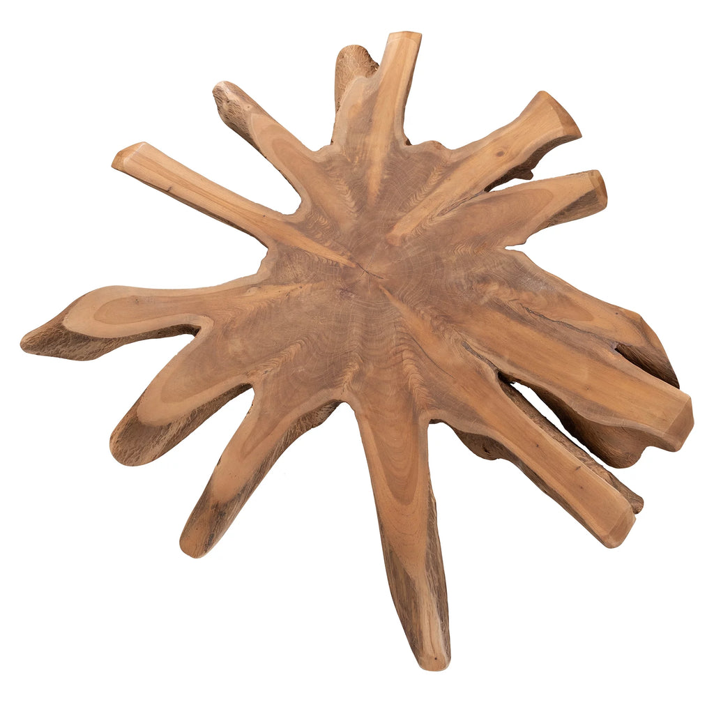 Brown Teak Root End Table Q242