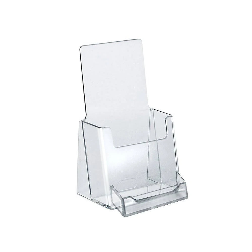 100-Pack Counter Trifold Brochure Holder with Business Card Pocket E401476