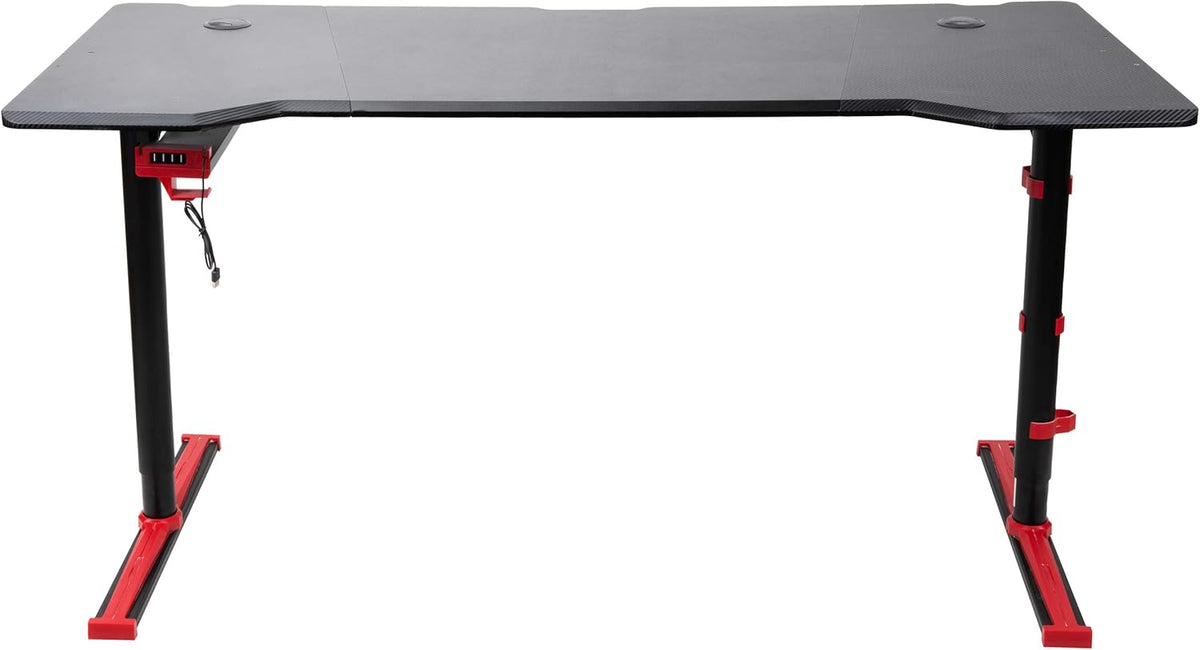 Adjustable Height Gaming Desk with USB Hub O861908