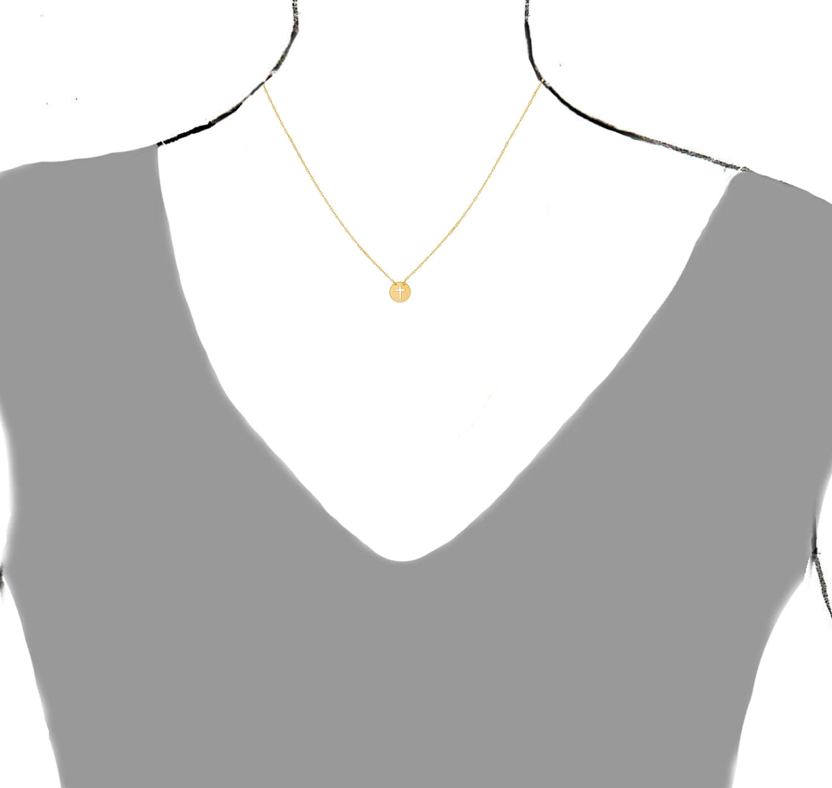 14k Yellow Gold Cross Necklace Chain Adjustable 16-18" U401954