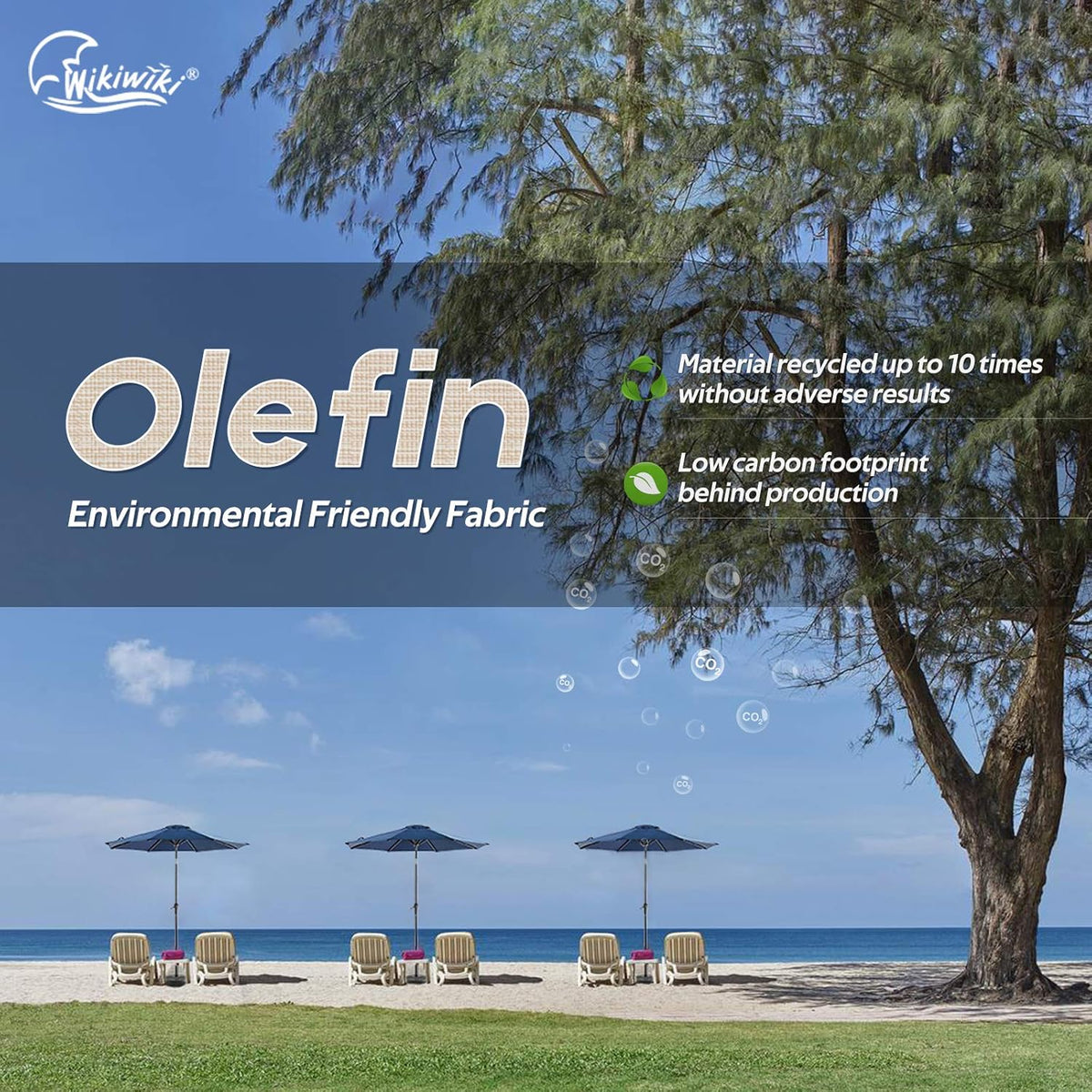 9 FT Forest Green Olefin Market Umbrella D86537