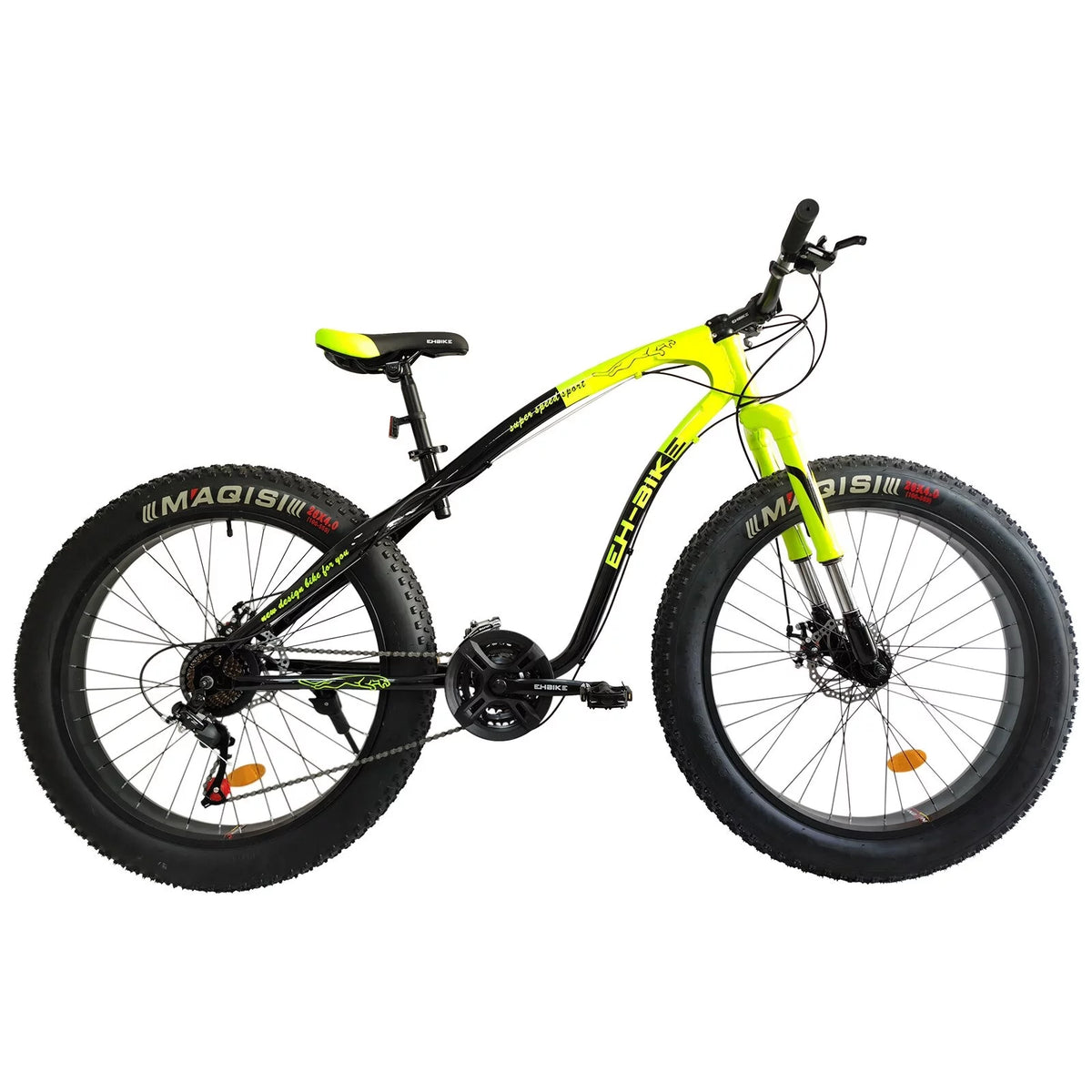 26-Inch Fat Tire Mountain Bike 7-Speed Steel Frame Black L634111