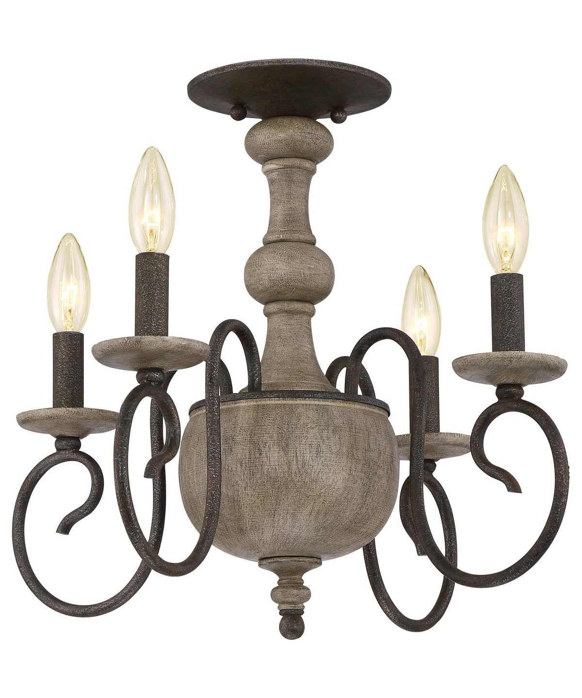 Rustic Black Semi Flush Mount Light R563637