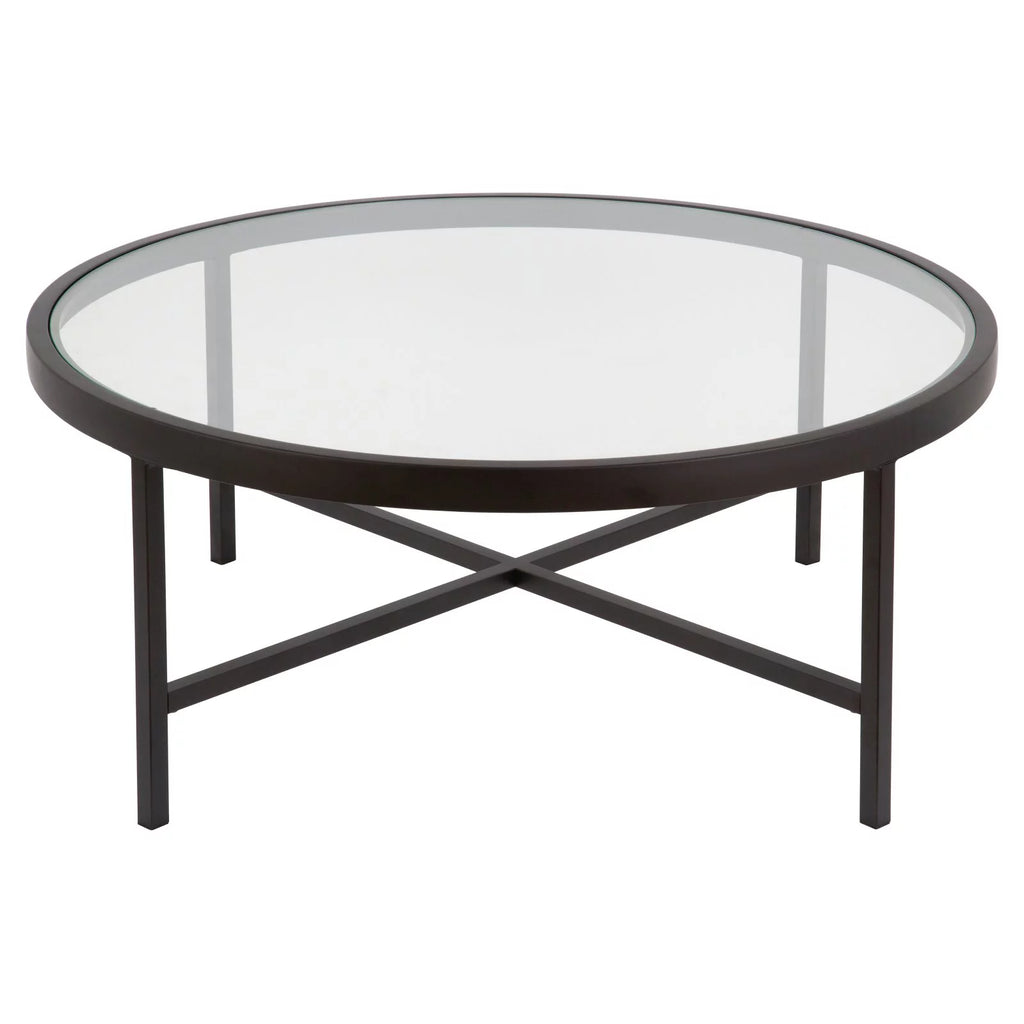 Round Metal Base Coffee Table in Brass and Gold O748