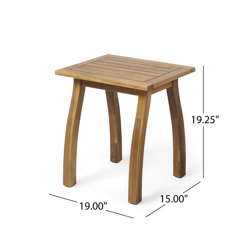 2 Seater Acacia Wood Rocking Chairs and Side Table Set X32572