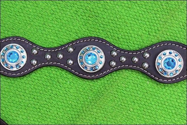 American Leather Turquoise Western Headstall Horse Bridle R8055