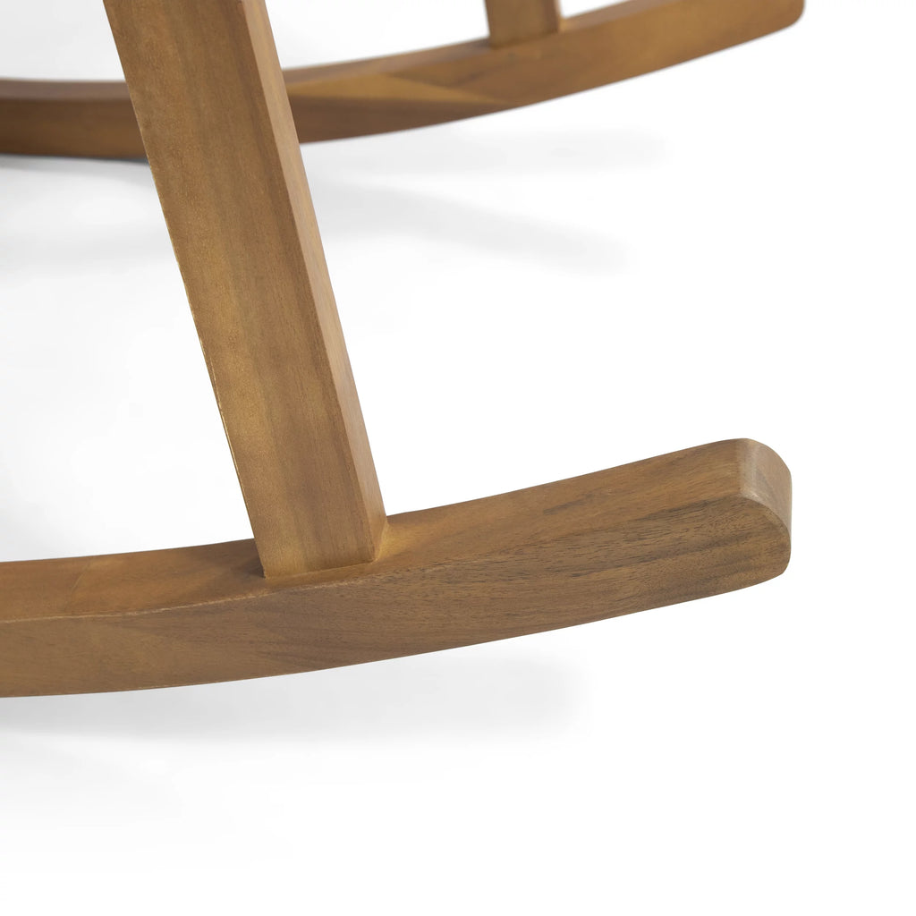 2 Seater Acacia Wood Rocking Chairs and Side Table Set X32572