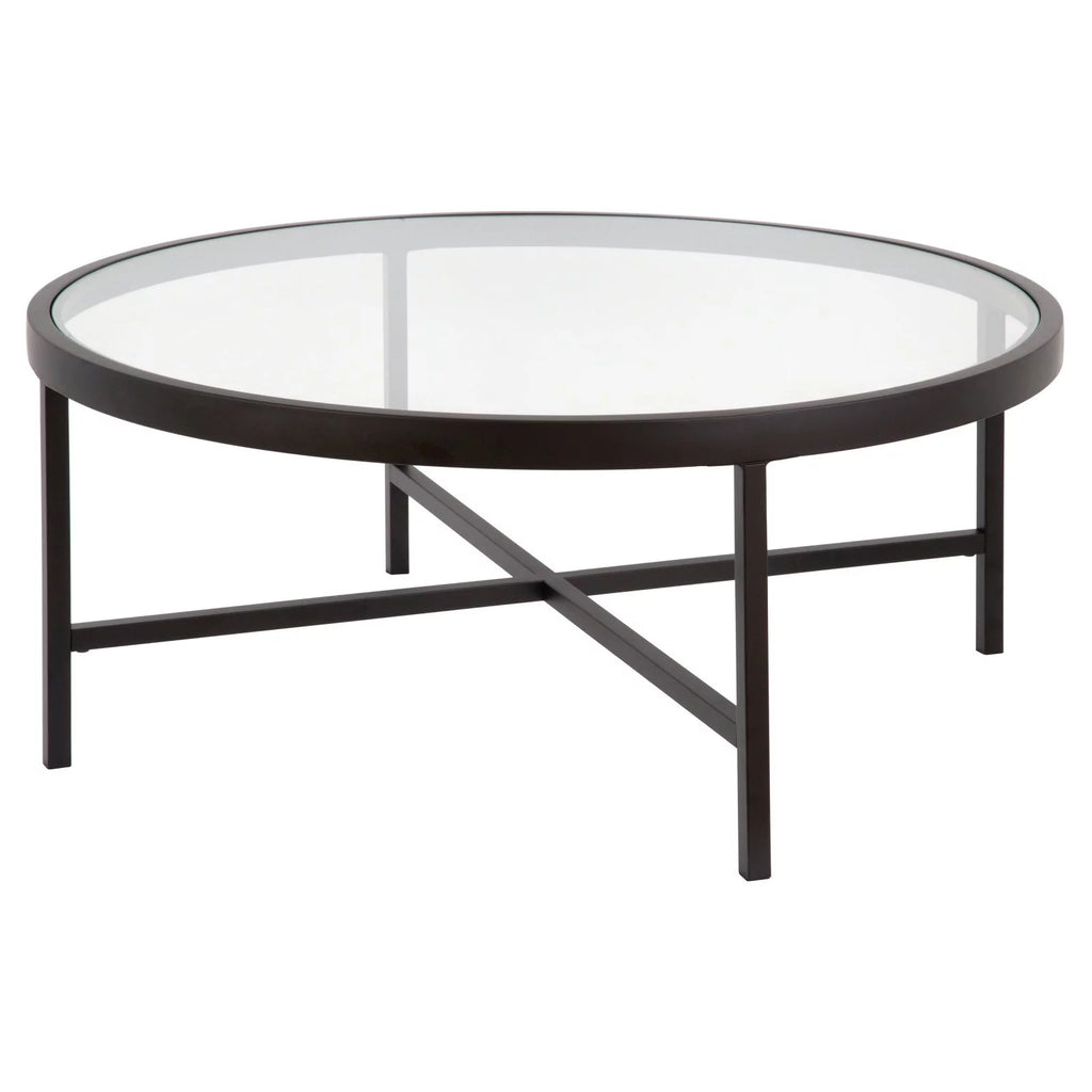 Round Metal Base Coffee Table in Brass and Gold O748