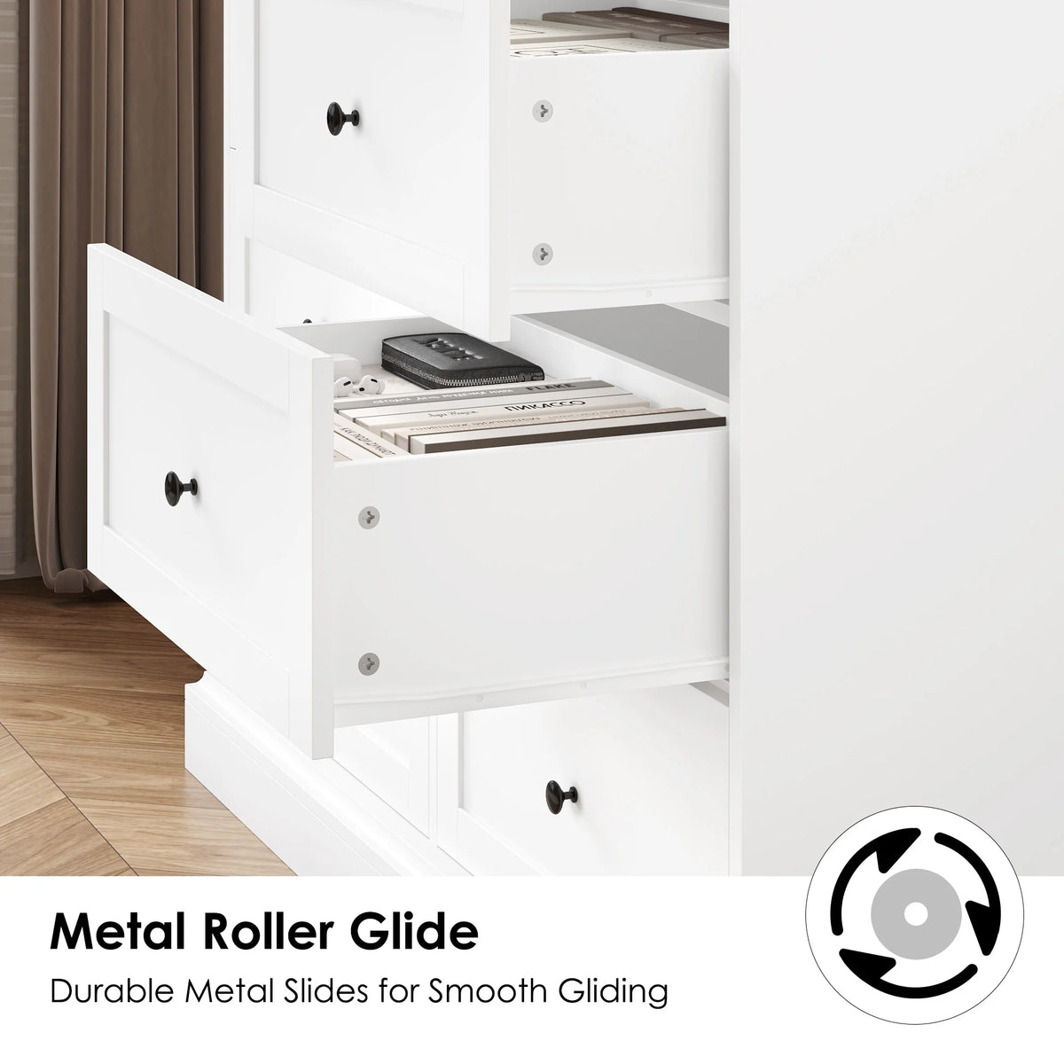 White 6 Drawer Wood Dresser Q6187