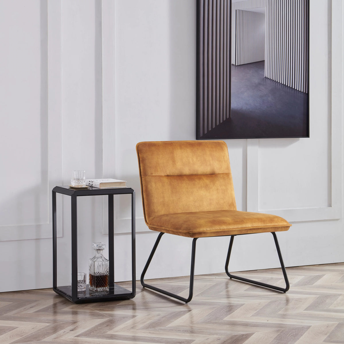 Beige Fabric Accent Chair U7111