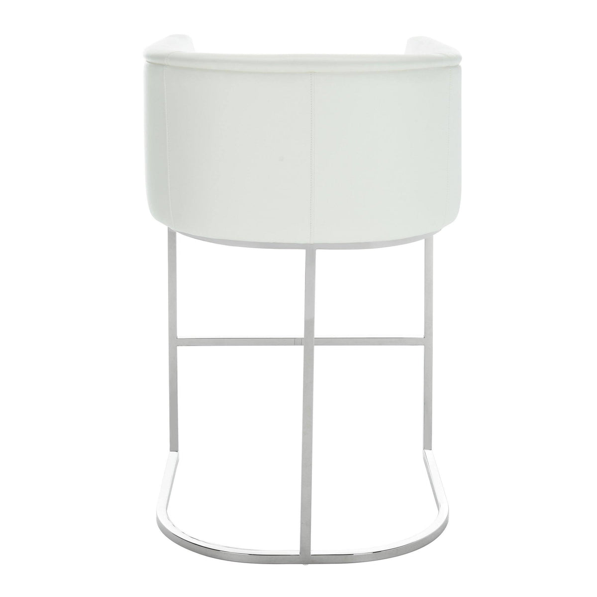 White Leather Bar Stool N5133
