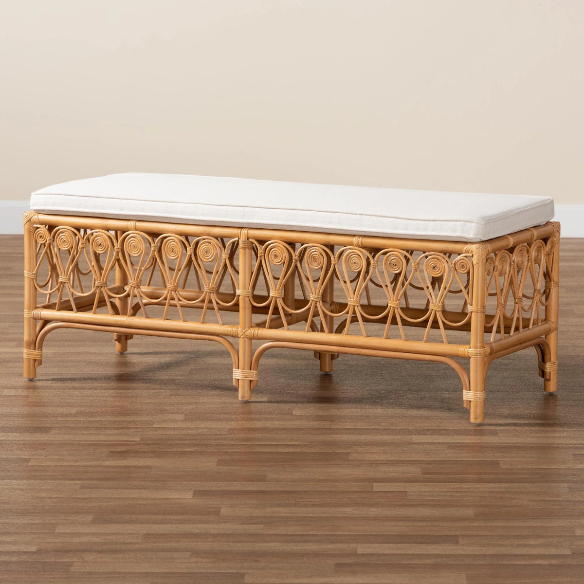 Natural Brown Rattan Bench R551395