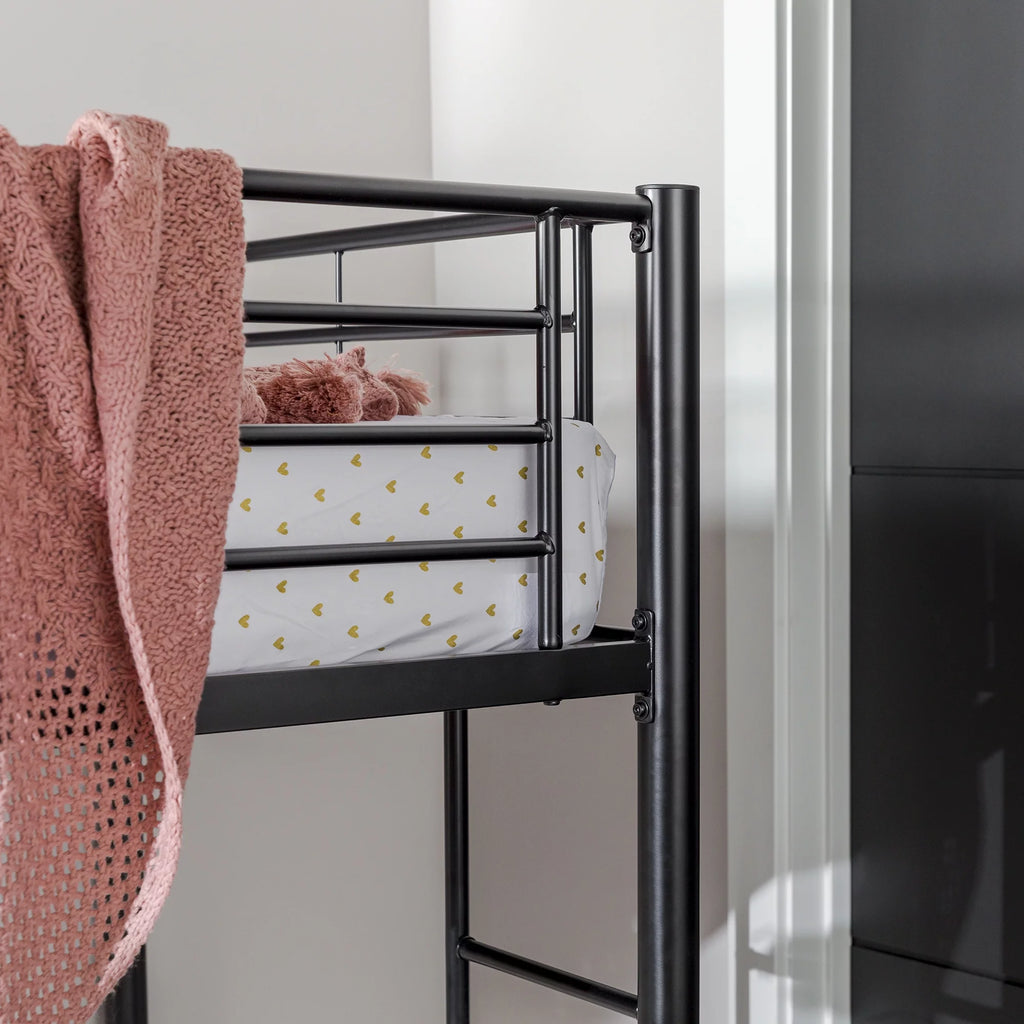 Black Twin Metal Loft Bed N3310