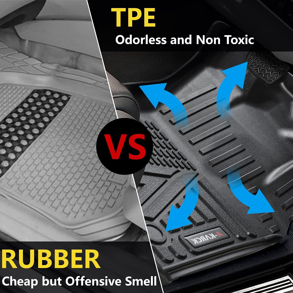 Car Floor Mats for 2018-2021 Tacoma Double Cab Automatic, 1st and 2nd Row W154889