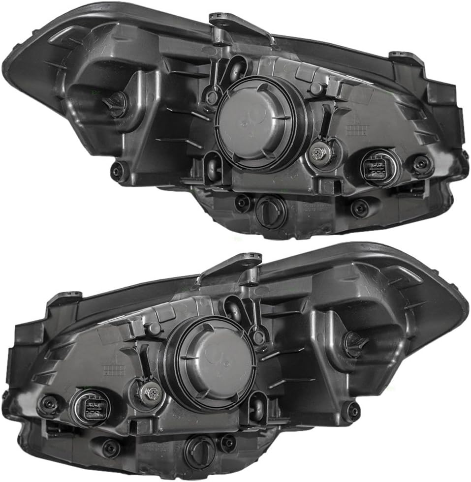 Driver and Passenger Side Headlight Assemblies Set Compatible with 2010-2011 KIA Soul W2104