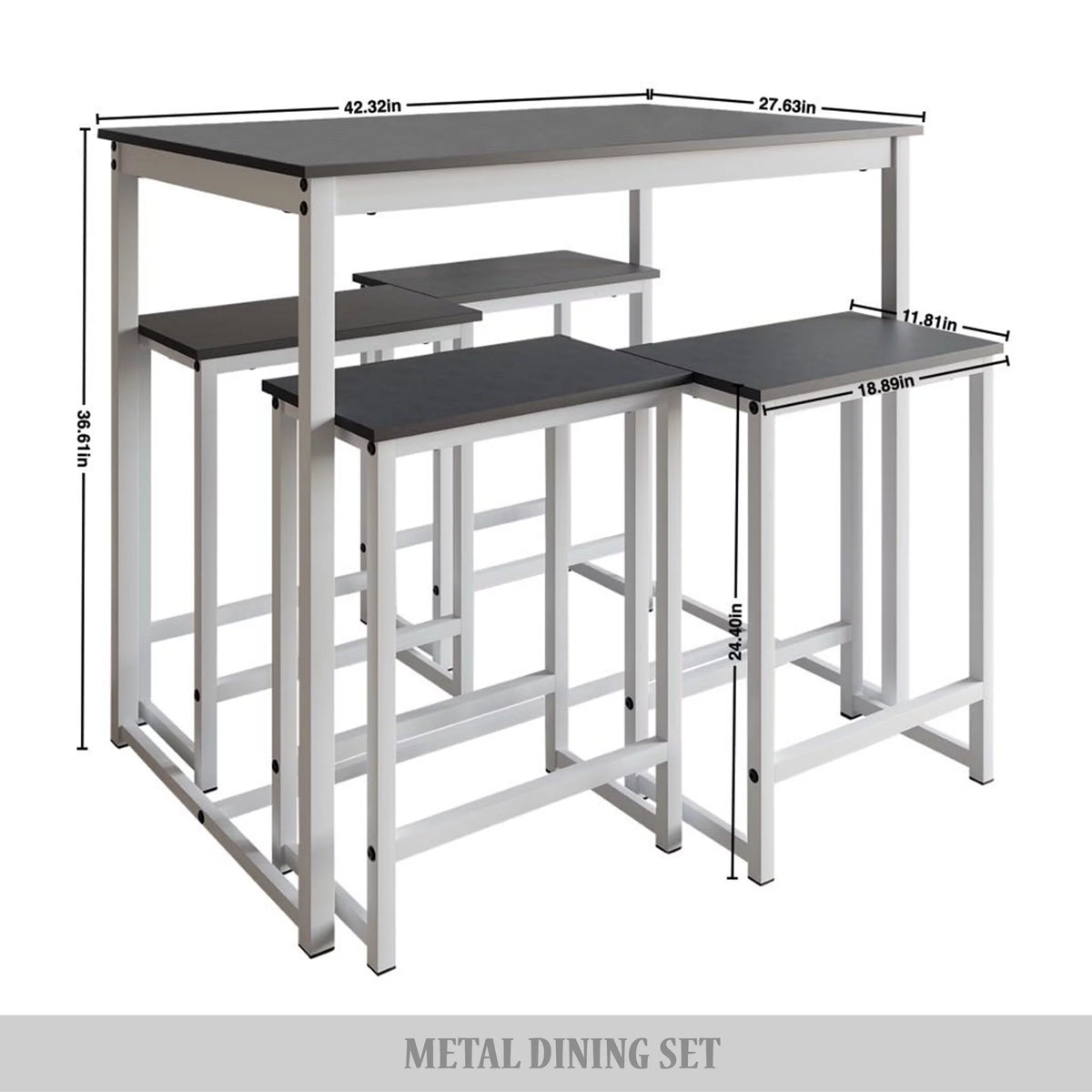 5-Piece Counter Height Metal Dining Set C91865