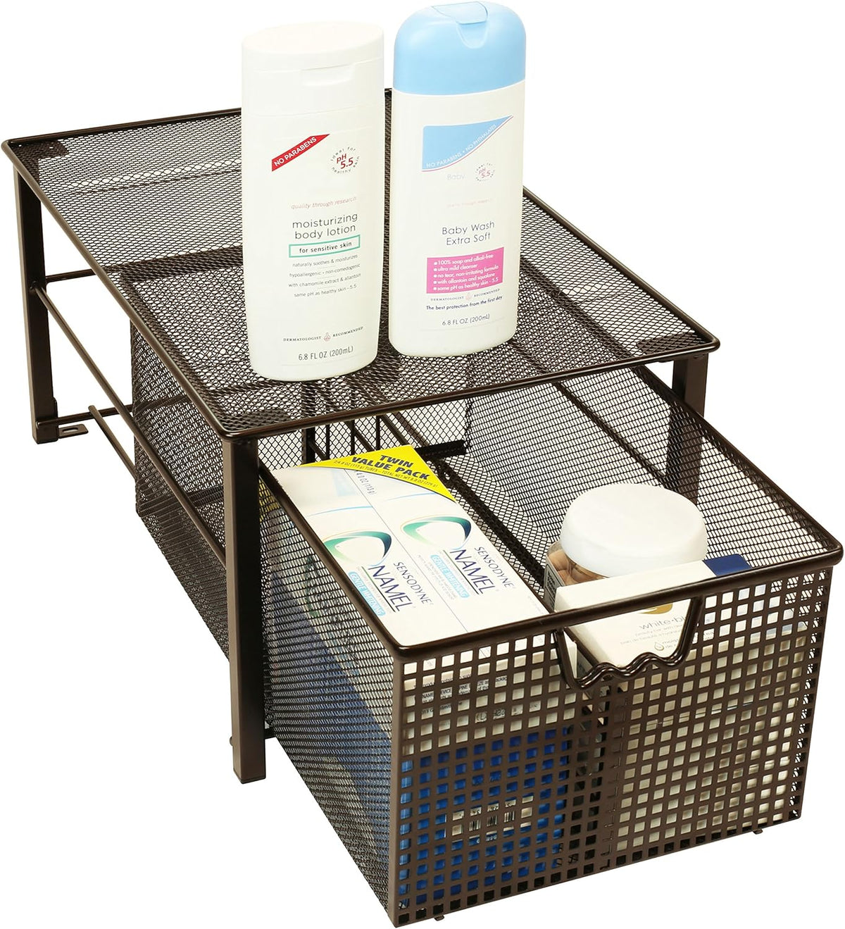 Bronze Mesh Cabinet Basket Organizer S626