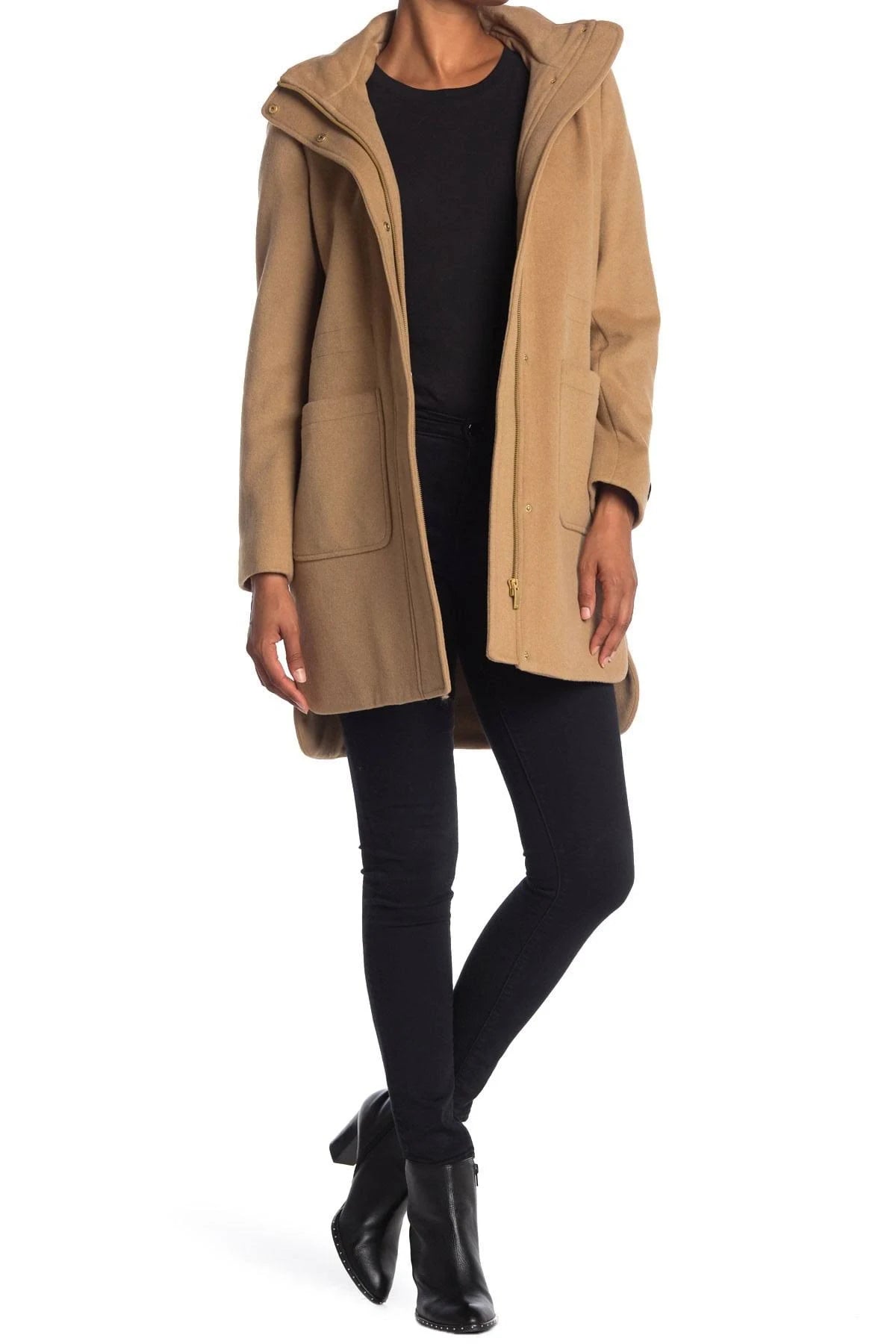 Hooded Wool Blend Coat G90402