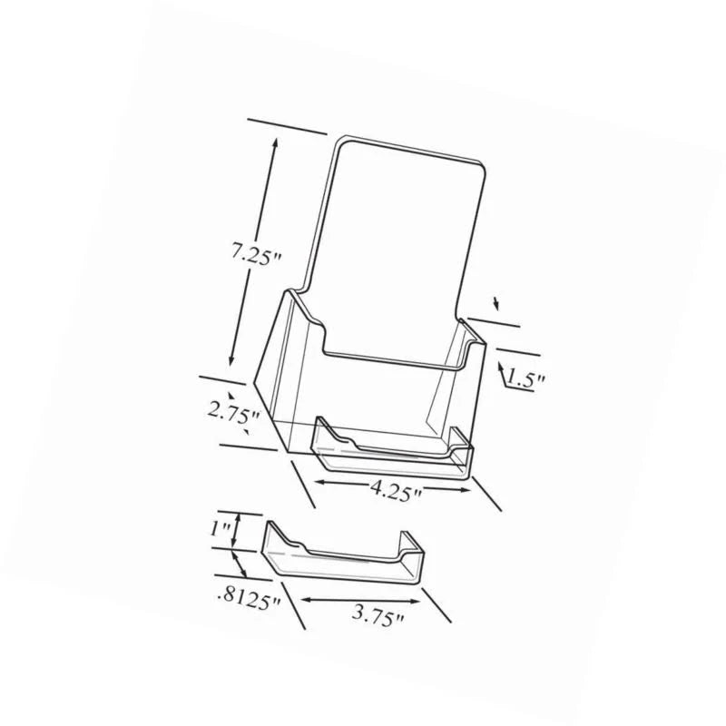100-Pack Counter Trifold Brochure Holder with Business Card Pocket E401476