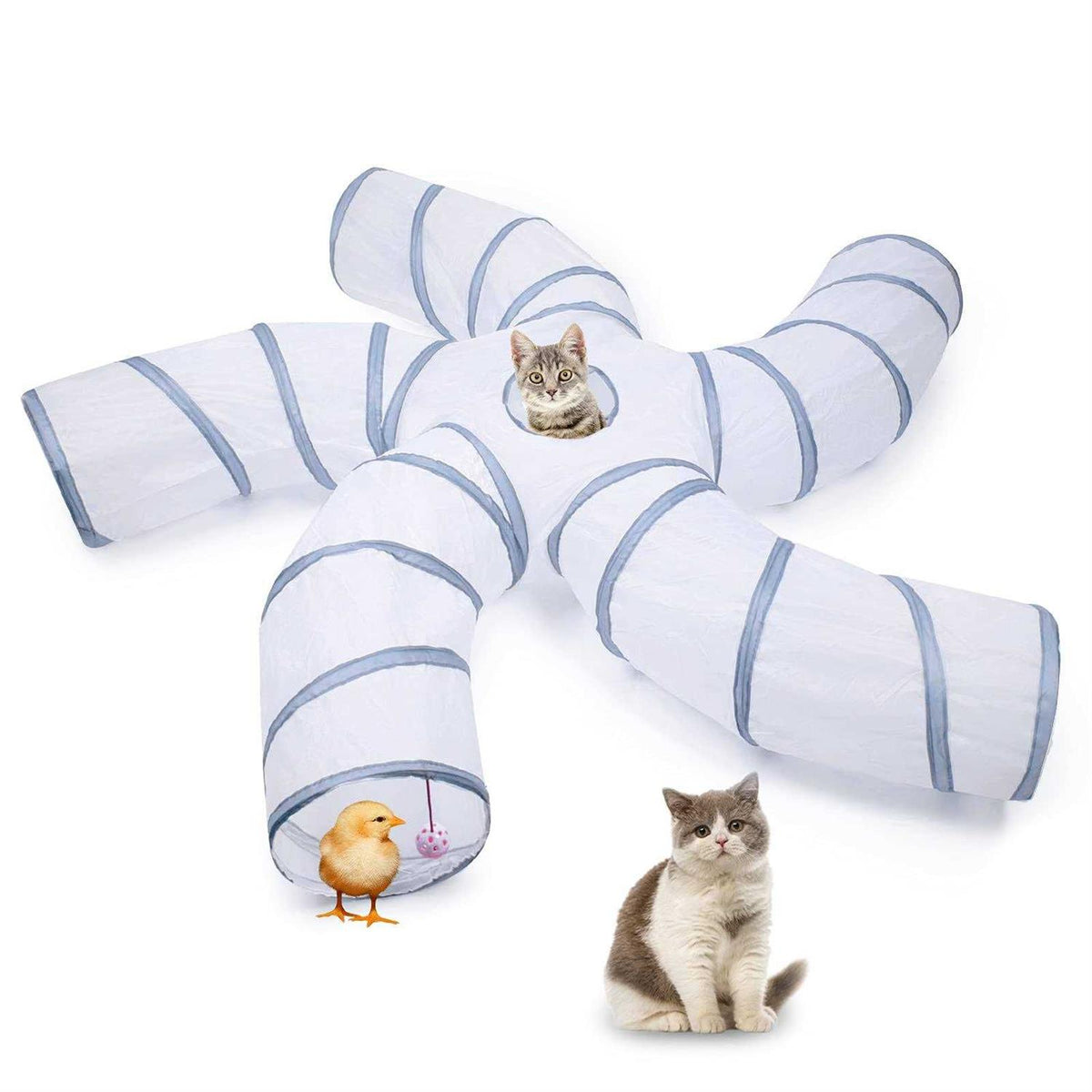 Cat Tunnel with Play Ball Collapsible S-Shape 5 Way E650518