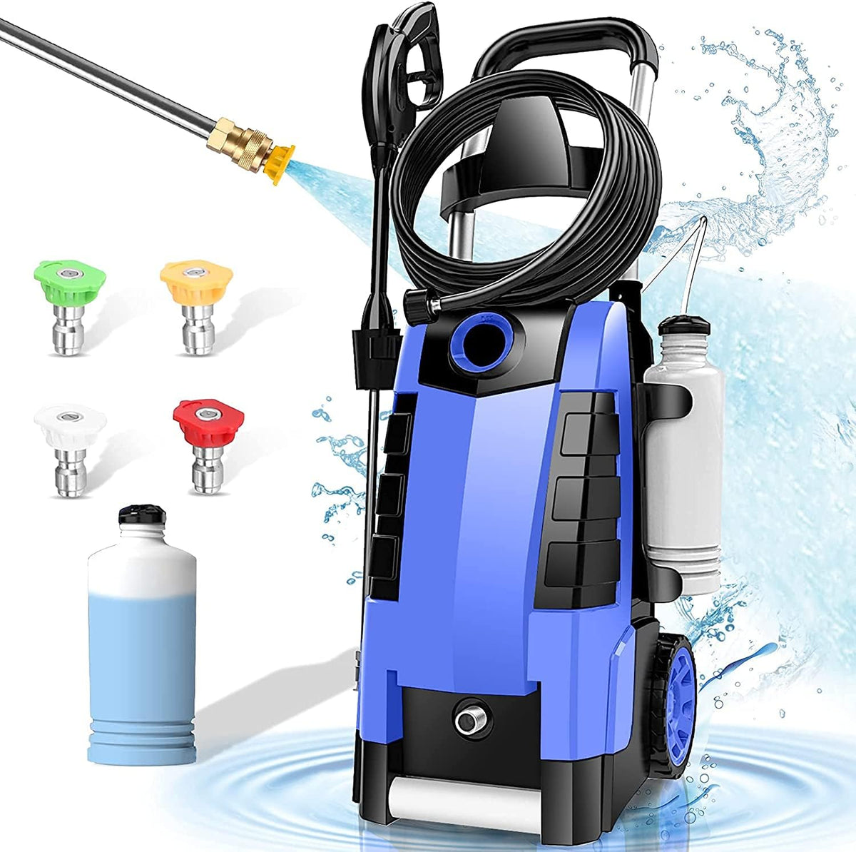1.9GPM Electric Pressure Washer with 4 Nozzles Foam Cannon R401