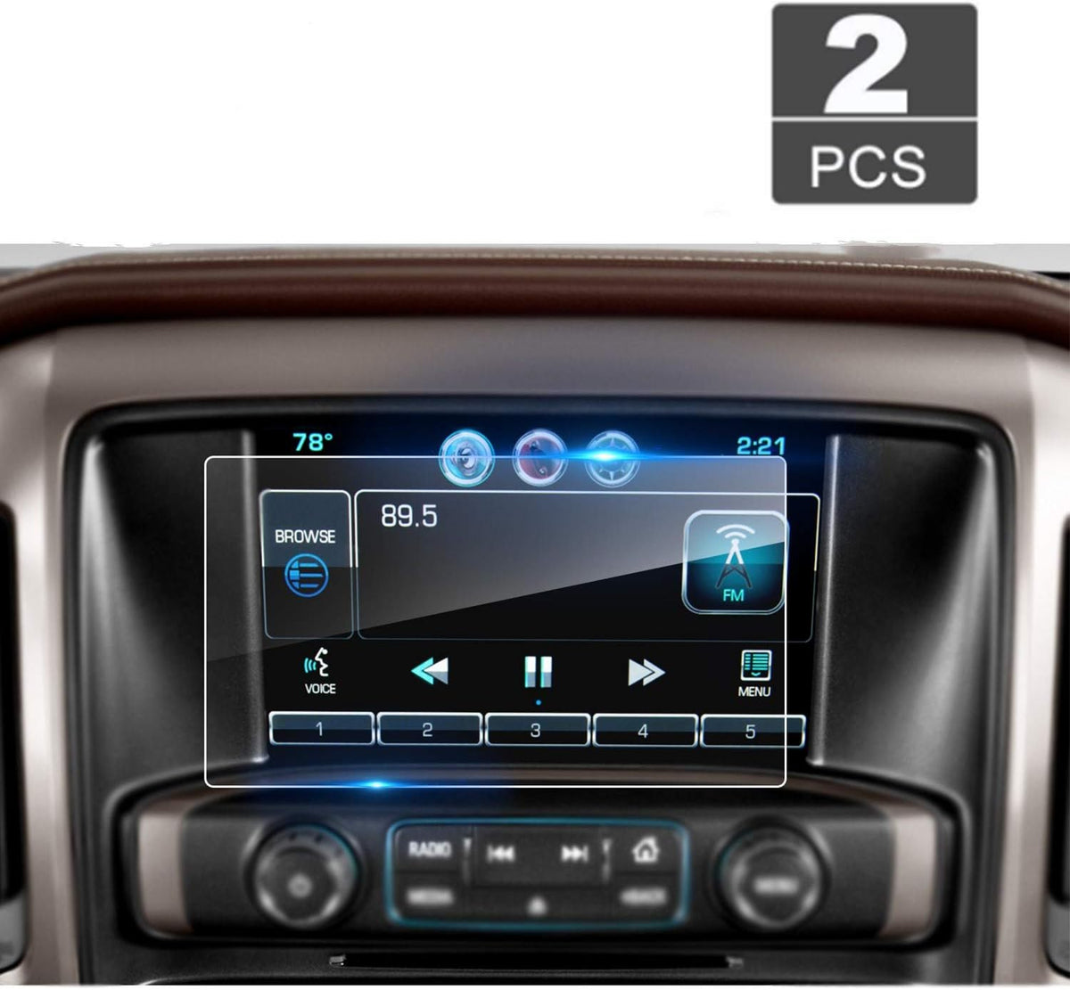 8 Inch Tempered Glass Screen Protector for Silverado MyLink Navigation K878813
