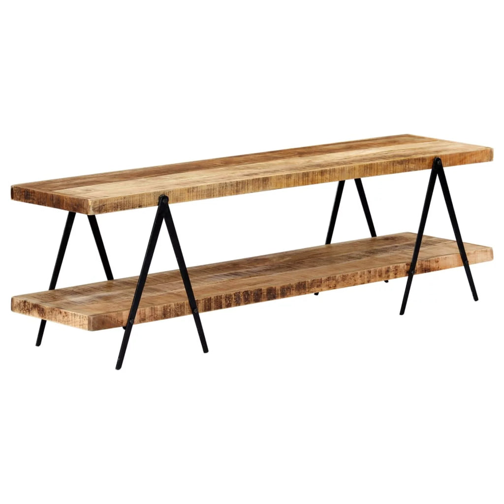 Mango Wood TV Stand with 2 Storage Shelves N451862
