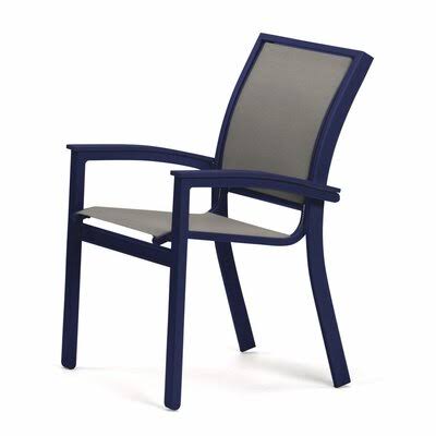 Stacking Patio Dining Armchair Textured Silver Alloy D44641