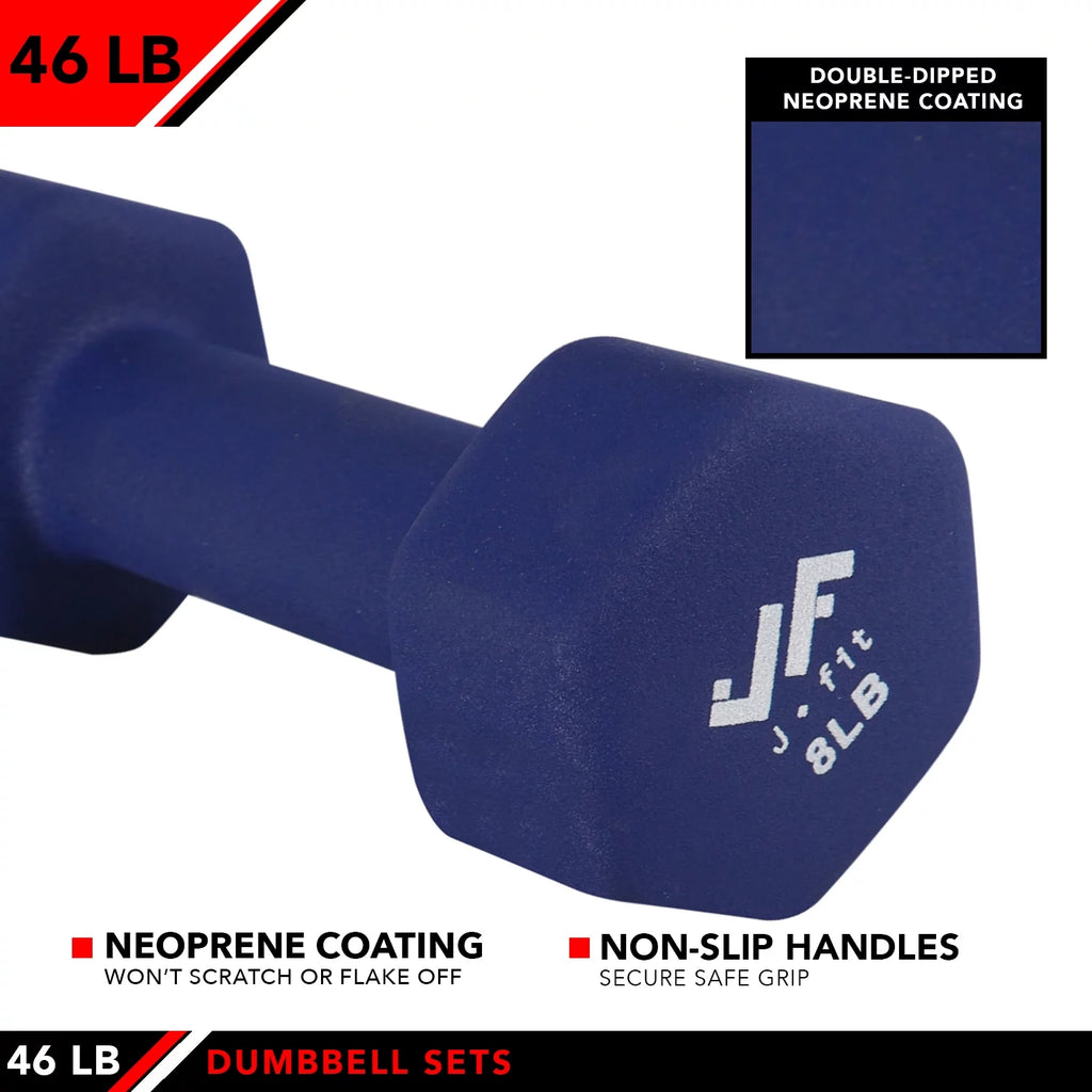 46 lb Dumbbell Set with Steel Stand I12038