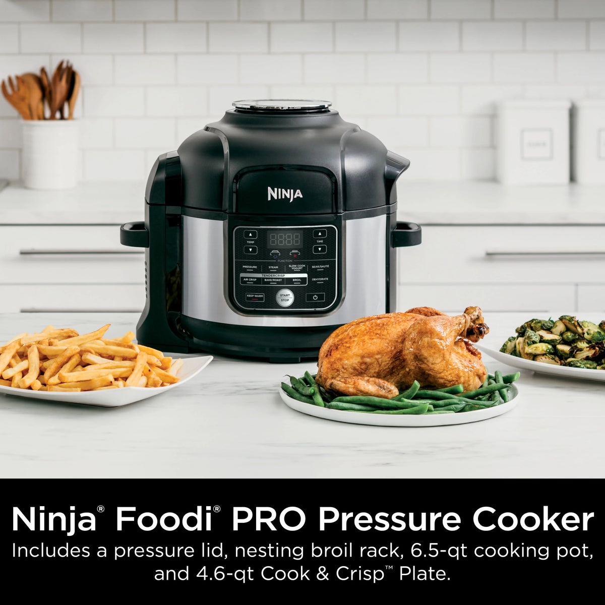 10-in-1 6.5-Quart Pro Pressure Cooker Air Fryer Multicooker, Stainless N951