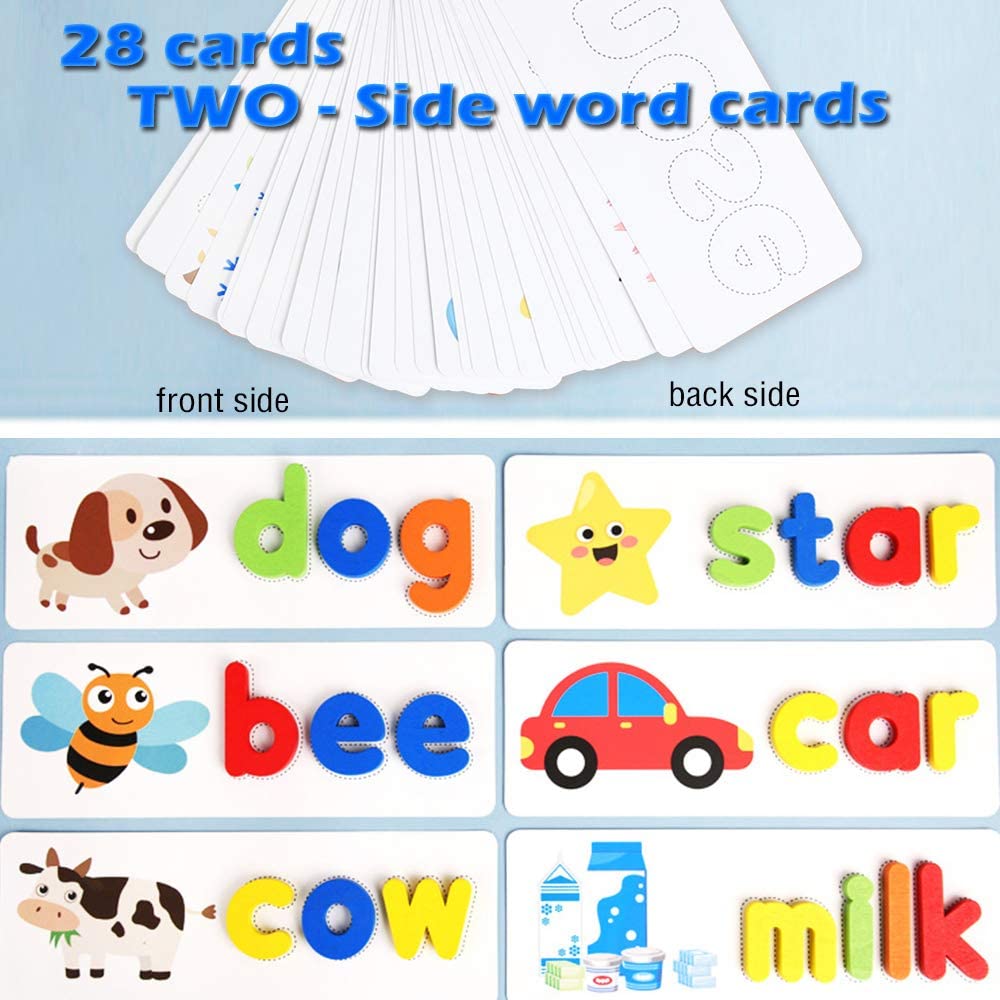Wooden ABC Spelling Learning Toy with 52 Alphabet Block H375395