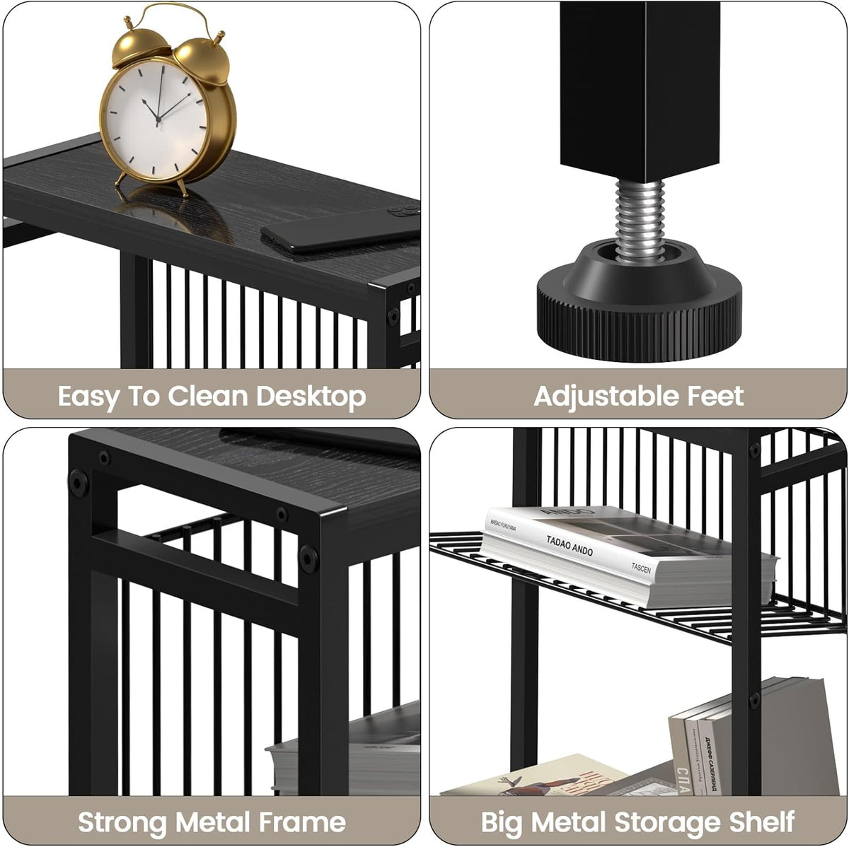 3-Tier Narrow Side Table with Magazine Holder H252866