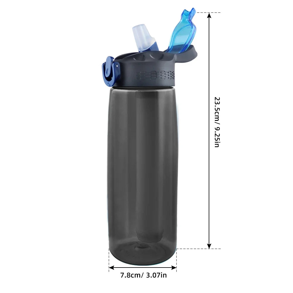 Black Tritan Water Filter Bottle with Lockable Lid V75394